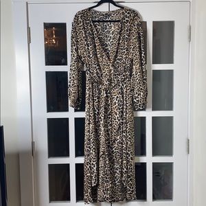 Boohoo Dresses - Leopard Print Wrap-Tie Dress Boohoo Dresses - Leopard Print Wrap-Tie Dress